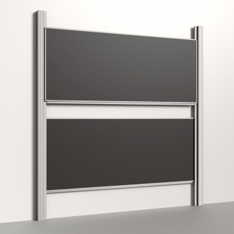 Pylonentafel, 250x100 cm, 2-flächig, höhenverstellbar, Stahlemaille anthrazit 